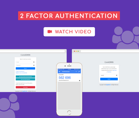 2 factor authentication core admin user management system
