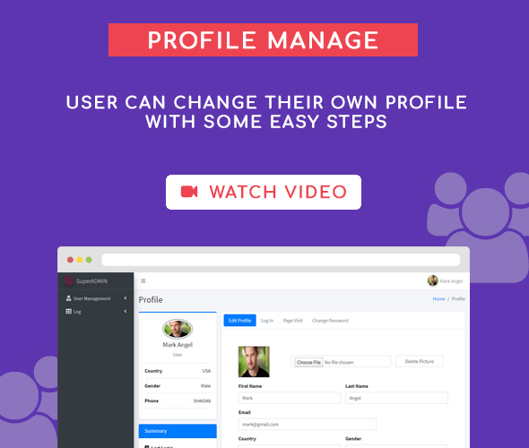 profile manage super admin user management system